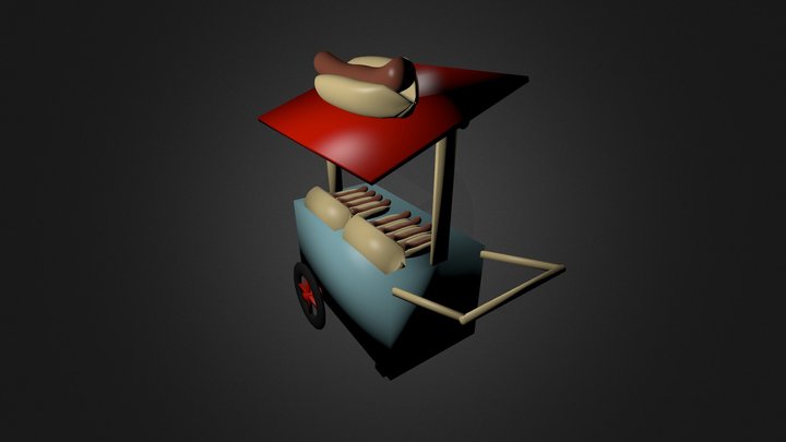 Hot dog cart 3D Model