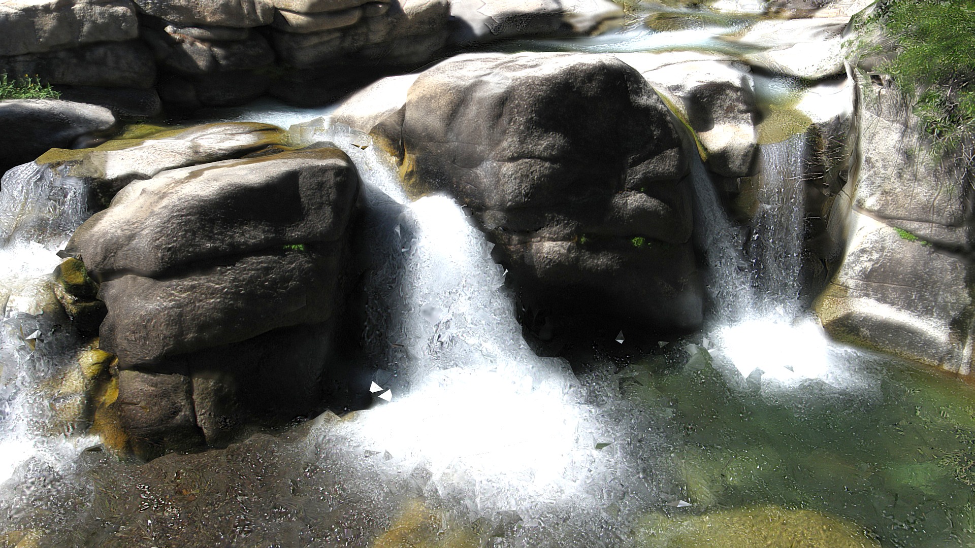 3D model Leavitt Creek - This is a 3D model of the Leavitt Creek. The 3D model is about a waterfall over rocks.