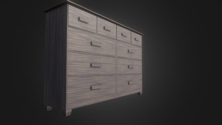Wood Dresser 3D Model