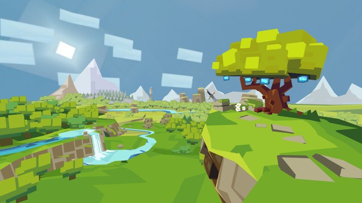 Lowpoly Hytale Zone One Environment 3D Model