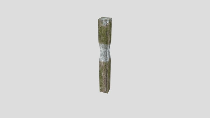 Low poly wood bollard
