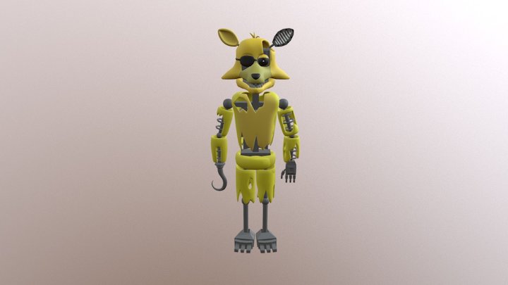 Fnaf-2-Withered golden foxy- 3D Model