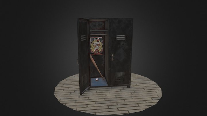Steel Closet (Low Poly) 3D Model