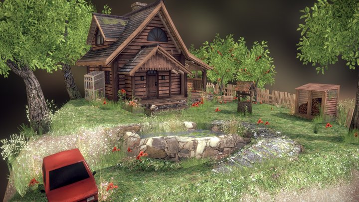 DAE DIORAMA - Grandma's House 3D Model