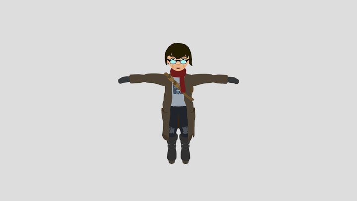 Traveling Researcher, Roki Art Style 3D Model