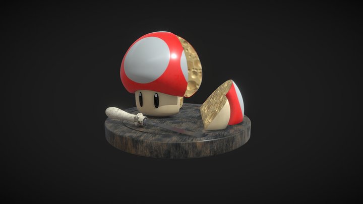 Mushroom Cheese Cake 3D Model
