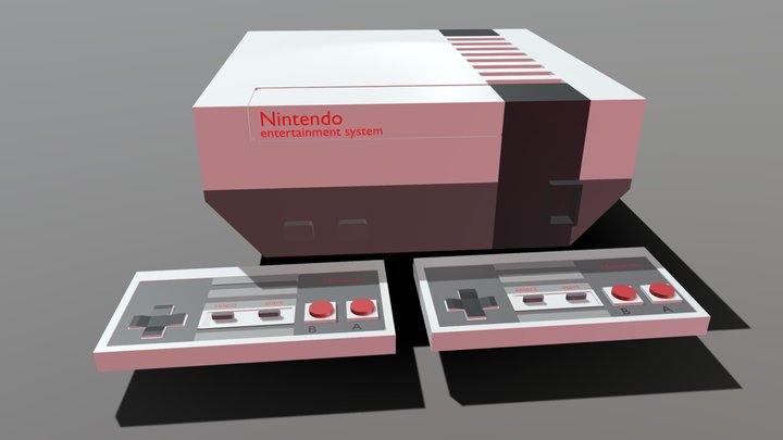 Free) Nintendo entertainment system console 3D Model