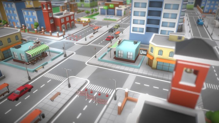Simple Town 3D Model