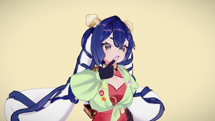 Low Poly Anime - Pun Chan 3D Model