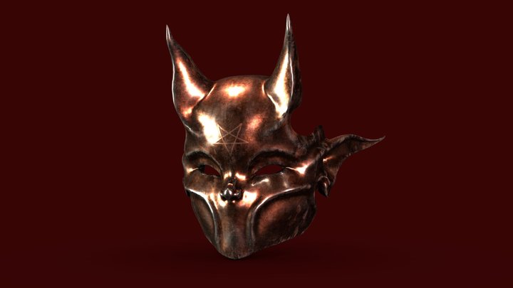 Copper Devil Mask 3D Model