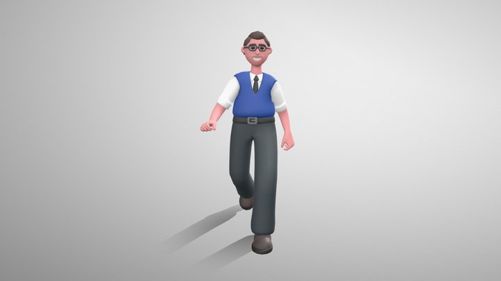 Stylized Man Teacher - Mixamo Rigged Character 3D Model
