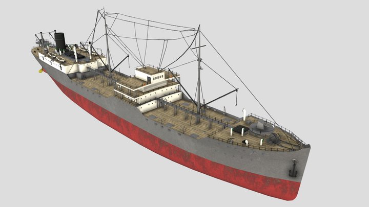 Interwar Oil Tanker 3D Model