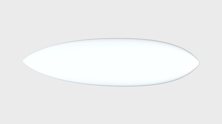 Teardrop Single Fin Surfboard 3D Model