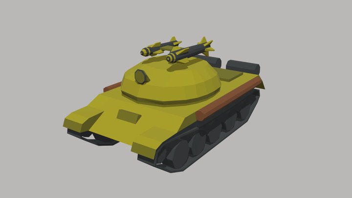 Stylized IT-1 Tank 3D Model