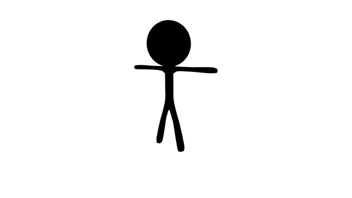 Stick Figure with Relatively High Polygons 3D Model