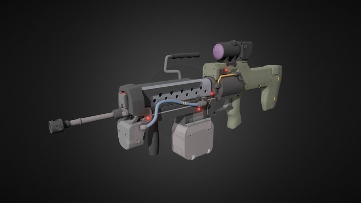 Machine gun draft 3D Model