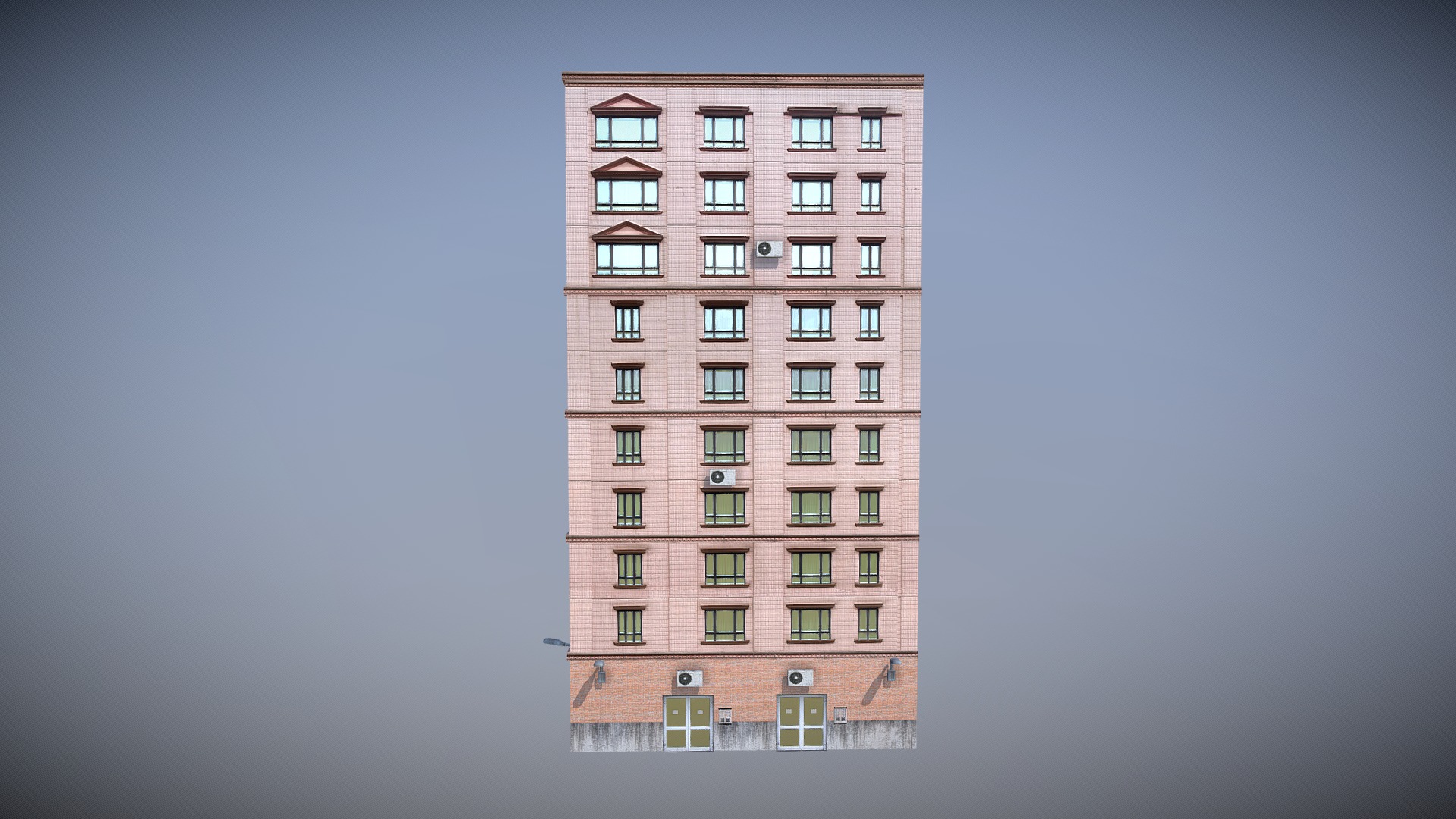 3D model Modern Building 6. - This is a 3D model of the Modern Building 6.. The 3D model is about a tall building with many windows.