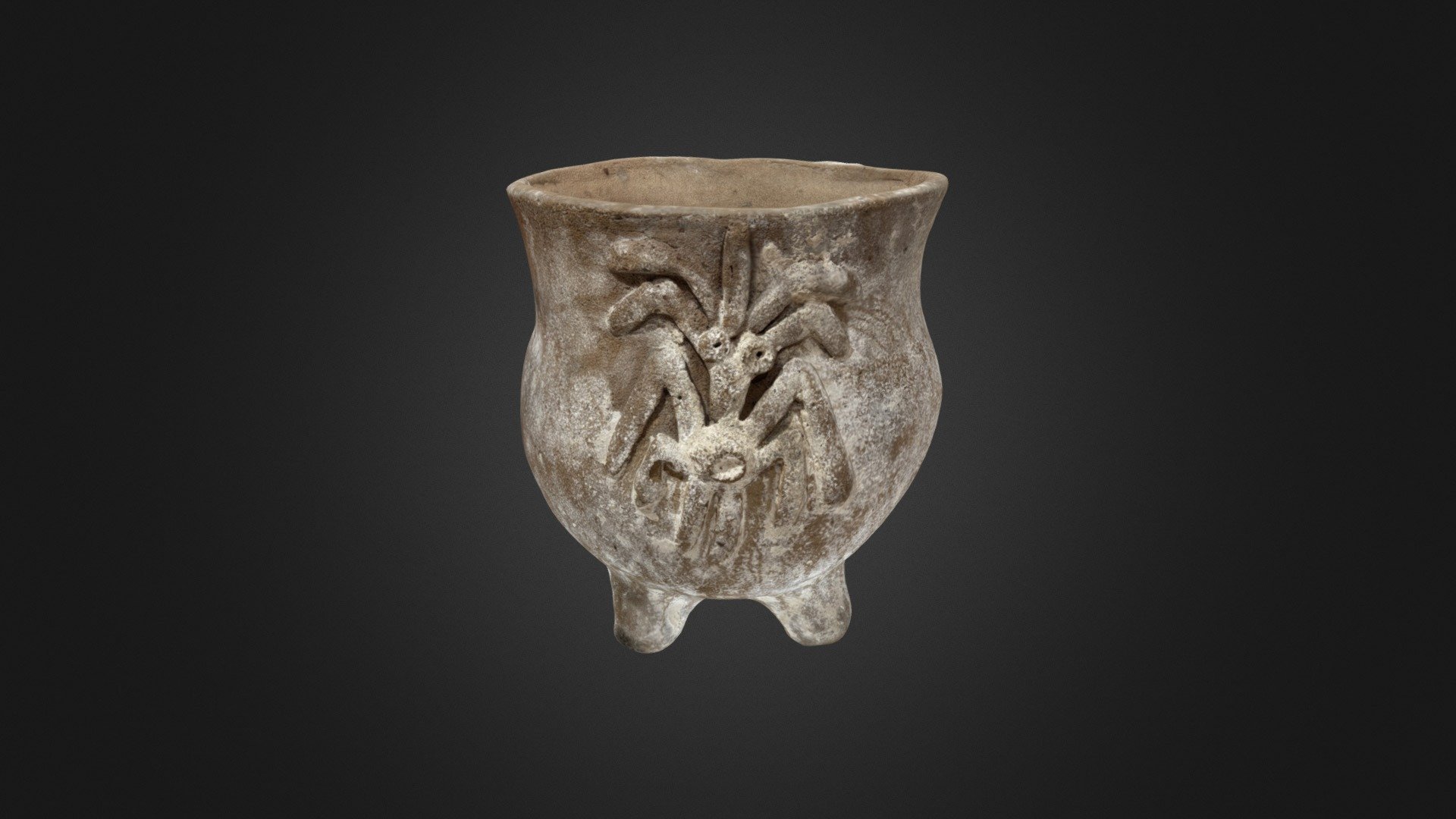 Footed bowl with corn-stalk motif