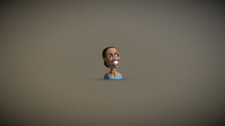 Alexandria Ocasio-Cortez Caricature 3D Model