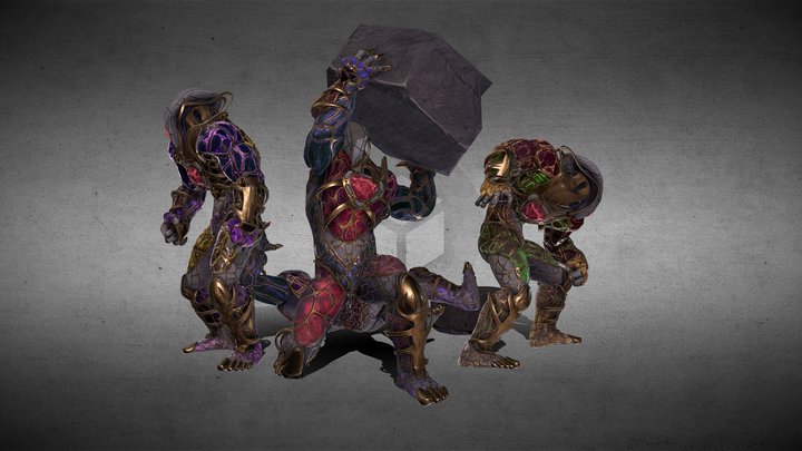 Tower of Doom - Golems 3D Model