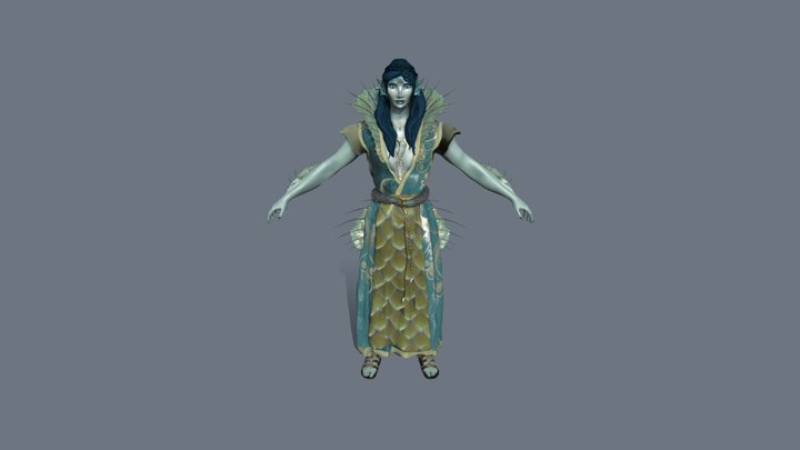 Water Genasi Siren 3D Model