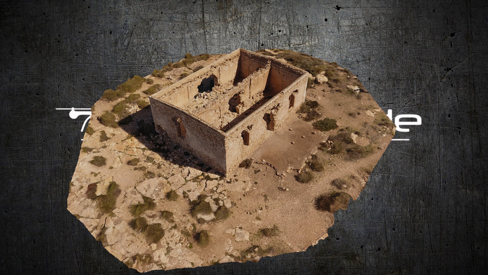 3D model Ruin in Andalusia – reconstructed in RC - This is a 3D model of the Ruin in Andalusia - reconstructed in RC. The 3D model is about a wood block with holes in it.