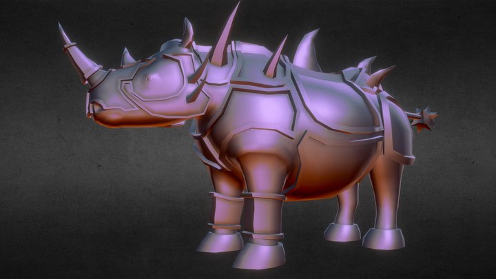 3D Armored Rhino - Low poly #Mizo Studios 3D Model