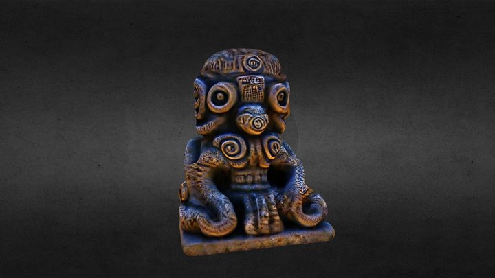 Mayan Octopus Statue 3D Model