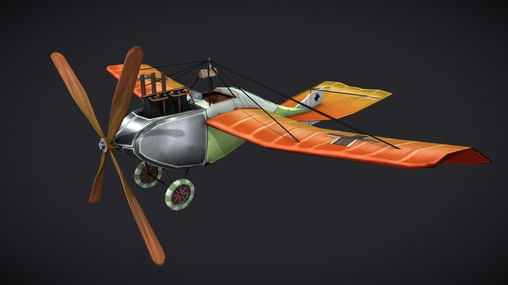 Stylised WWI Airplane - Jeannin Stahltaube 3D Model