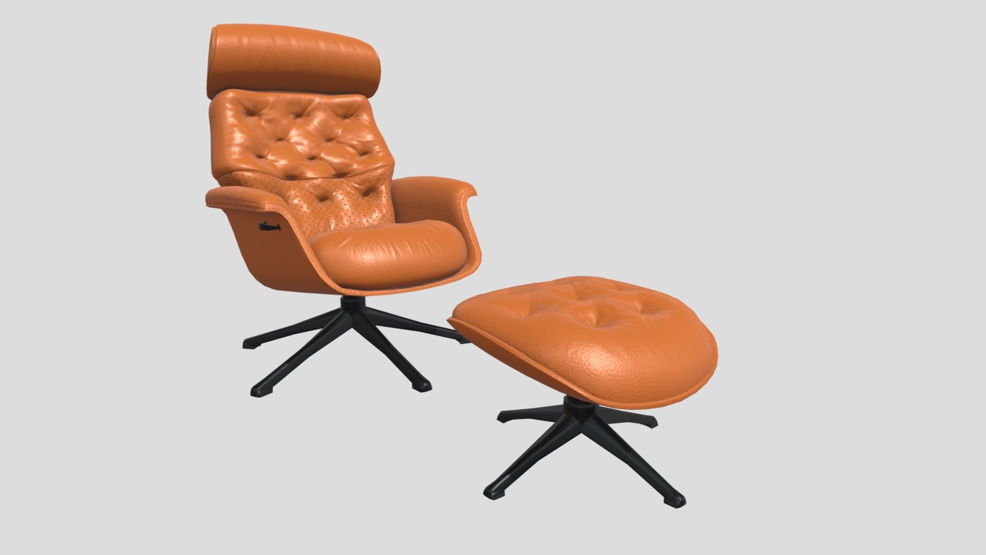 Arm Chair With Footrest - 3D Model By Xprabhu [088a324] - Sketchfab