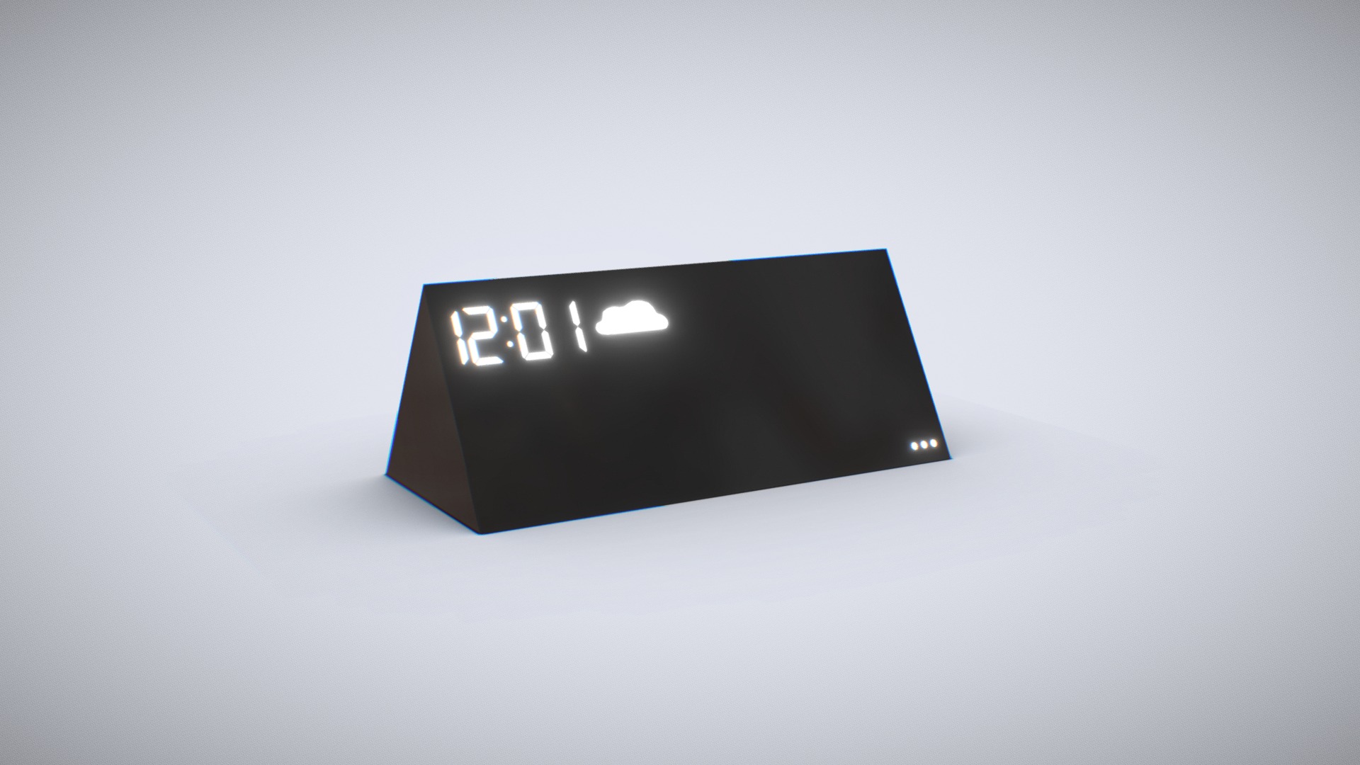 3D model Modern Minimalist Clock - This is a 3D model of the Modern Minimalist Clock. The 3D model is about a black rectangular object with white text.
