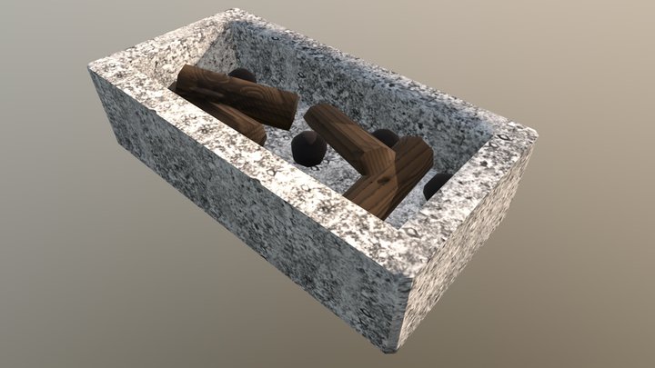 Fire Pit Low Polly For Tavern 3D Model