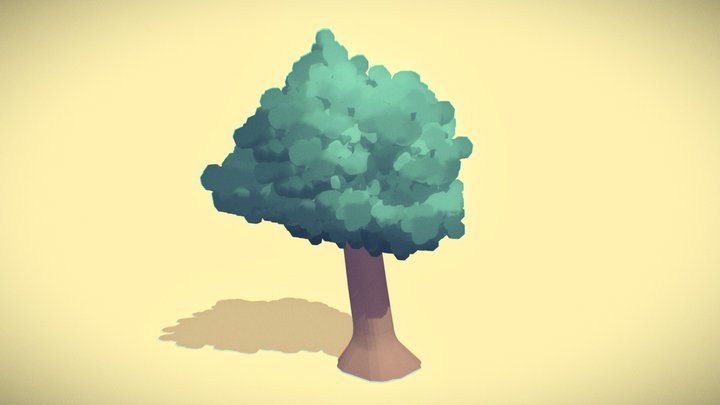 Ghibli Stylized Tree 3D Model