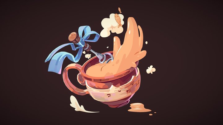 Kitten, Teacup 3D Model