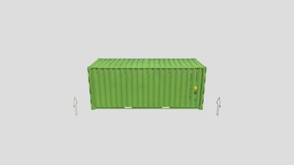20ft Cargo Container Green Light