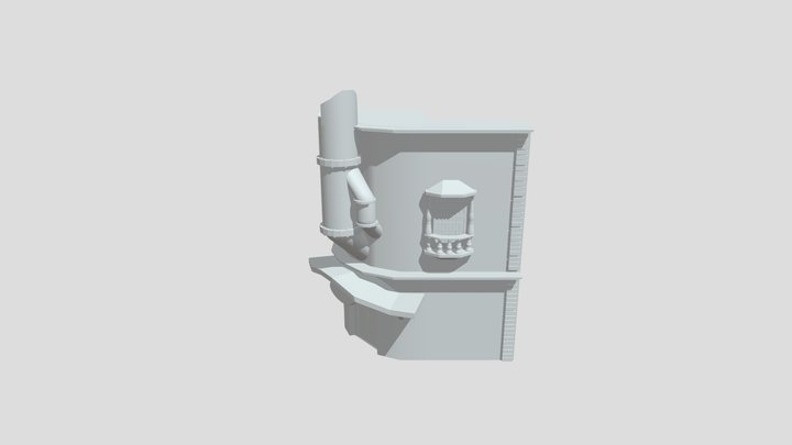 Dieselpunk Curved Building 3D Model