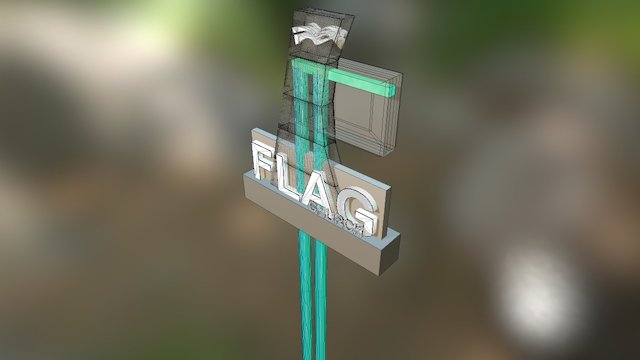 Flag Church 3D Bold Render With Pole (final) 3D Model