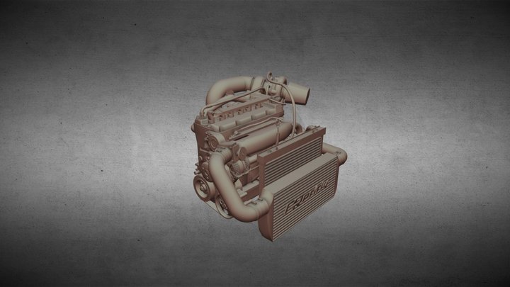 VW - VR6 3.2L turbo complete engine 3D Model