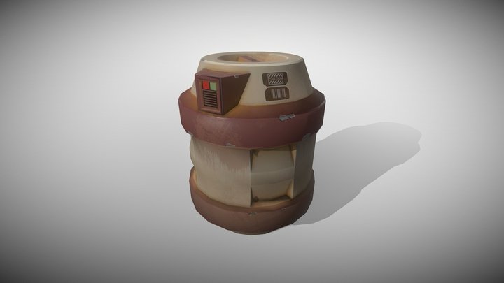 Stylized Sci-Fi Barrel 3D Model