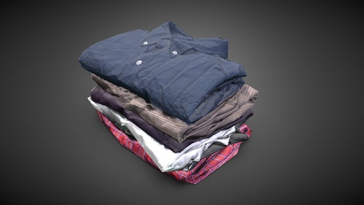 Pile of shirts - Low Poly 3D Model