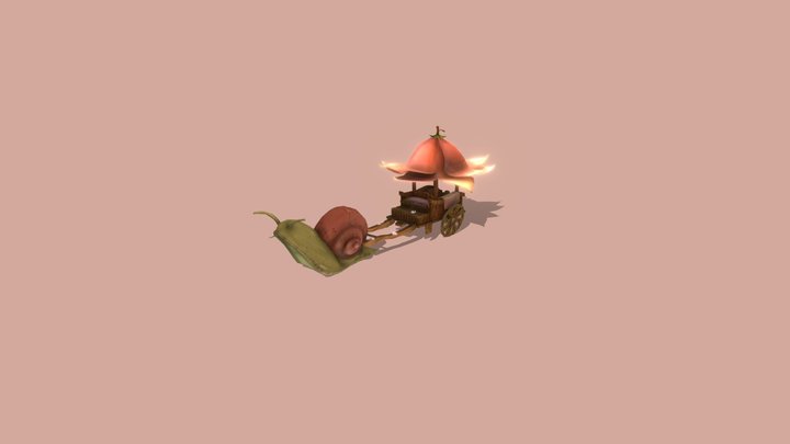 Snail Cart Lowpoly 3D Model