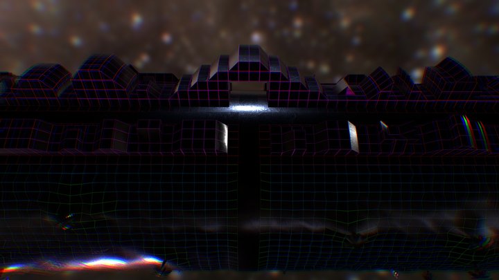 Retrowave/Outrun Worlds 3D Model