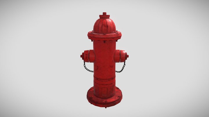 Low-poly fire hydrant 3D Model