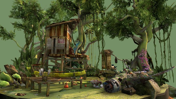 DAE Diorama - Eco House 3D Model
