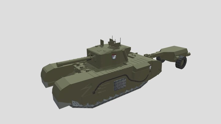 Churchill Mk.VII Crocodile (Girls und Panzer) 3D Model