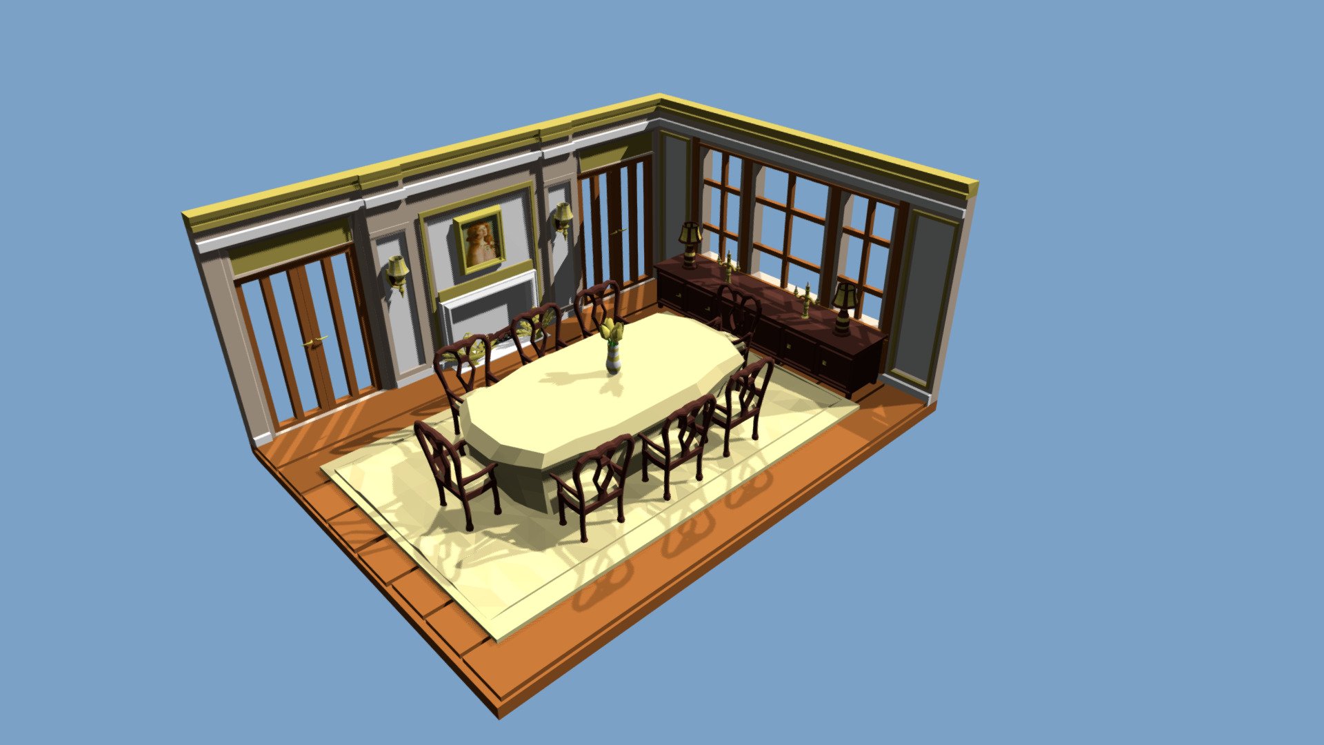 Dining room - Buy Royalty Free 3D model by WorkingClassGames [089c677 ...