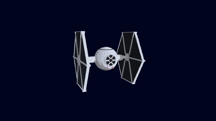 Tie Starfighter - Voxel Art 3D Model