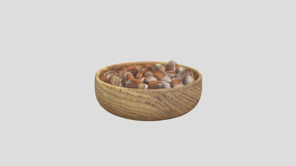 Wooden Bowl With Chestnuts