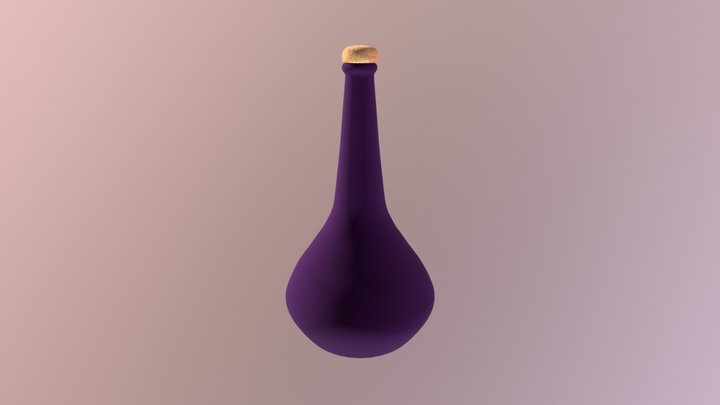 Purple Potion Bottle 3D Model