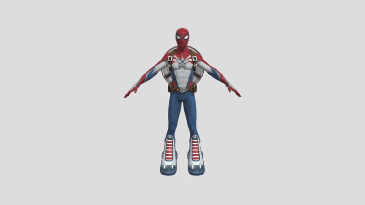 Spiderman Captain America 3D Model